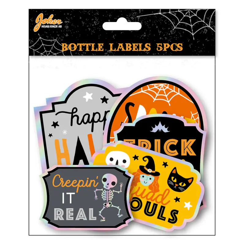HALLOWEEN BOTTLE STICKERS 5-P