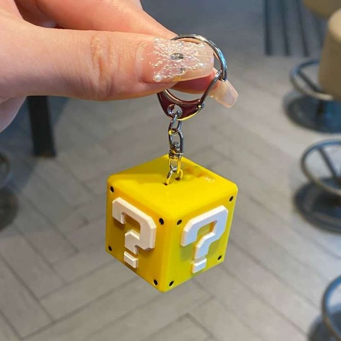 Hovedbilde Mario question keyring with sound
