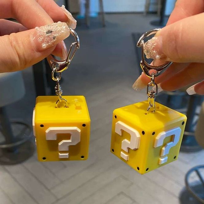 Hovedbilde Mario question keyring with sound